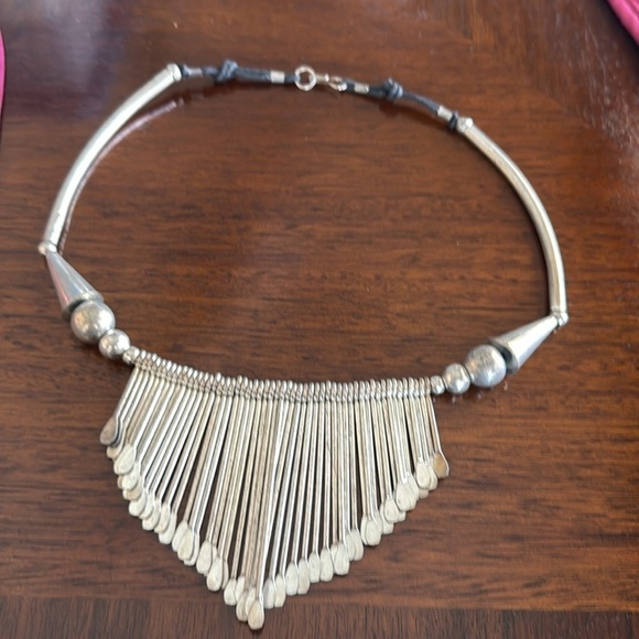 Vintage Silver tone Fringe Necklace - Picture 2 of 3